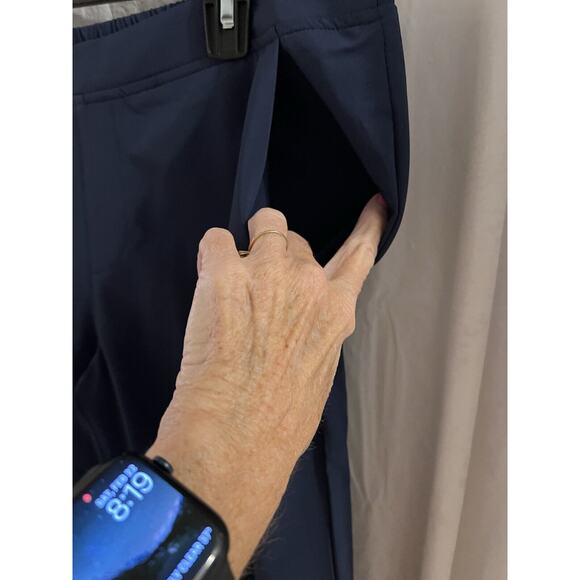 Coolibar Blue Swim Capri Pants Sz M Upf 50 Beachwear Resort Pockets - Picture 2 of 7